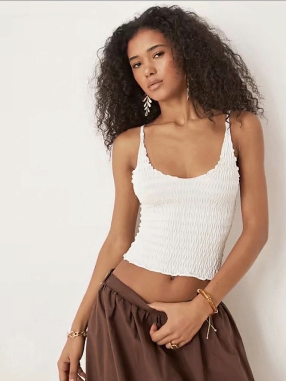 Free People Pucker Up Seamless Camisole In Ivory
